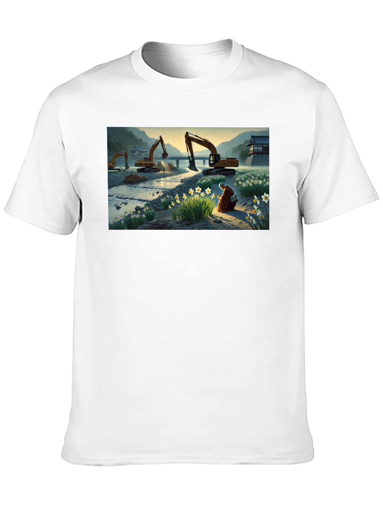 Excavator Landscape Graphic Tee
