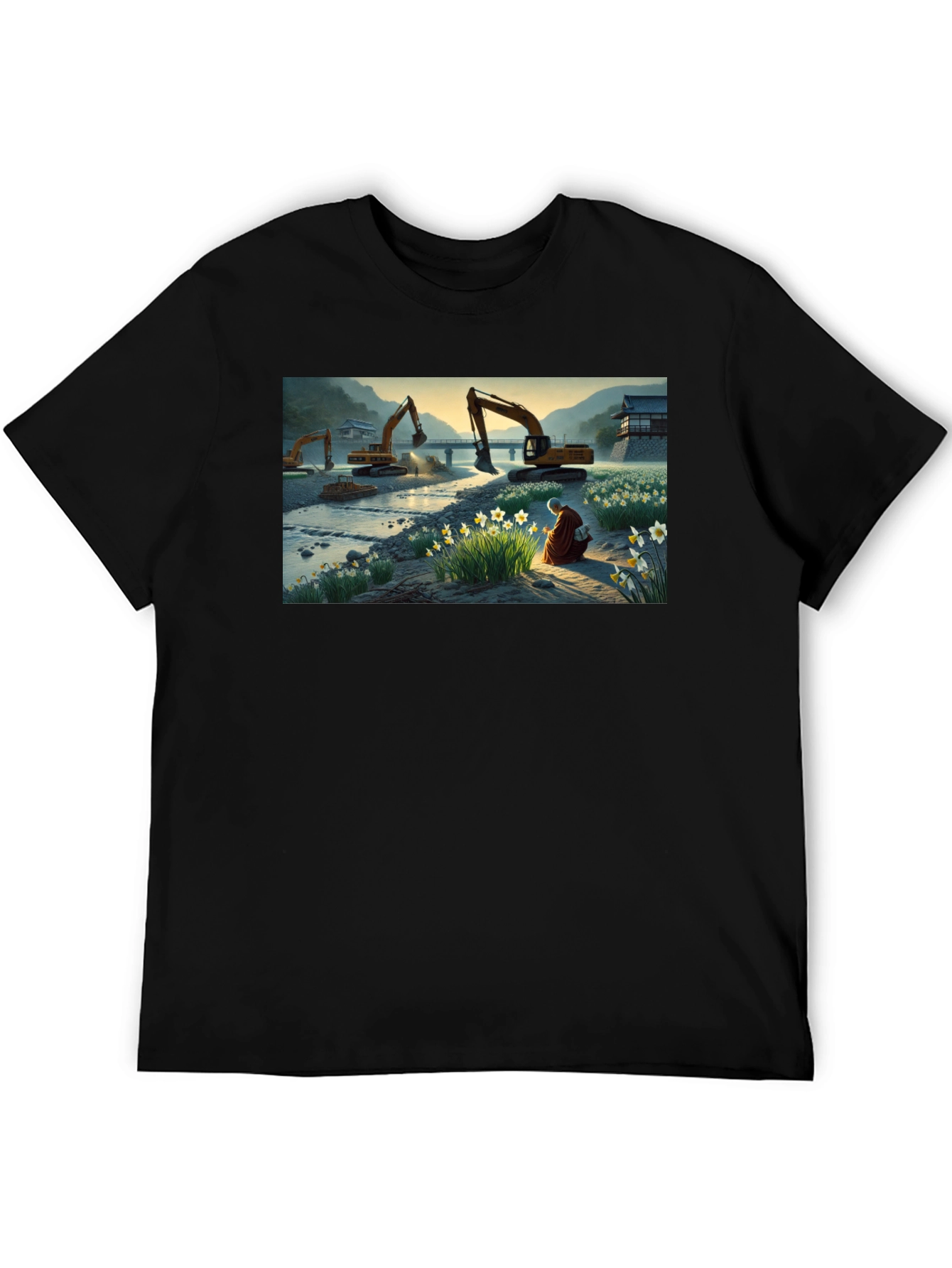 Excavator Landscape Graphic Tee