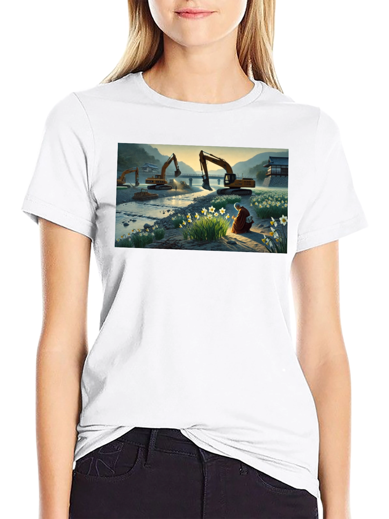 Excavator Landscape Graphic Tee