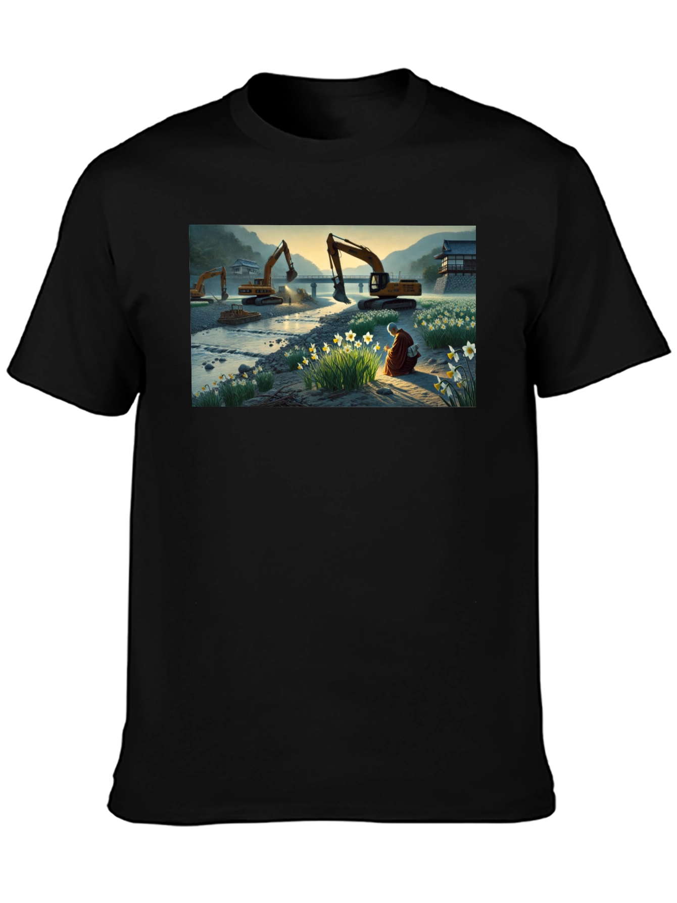 Excavator Landscape Graphic Tee