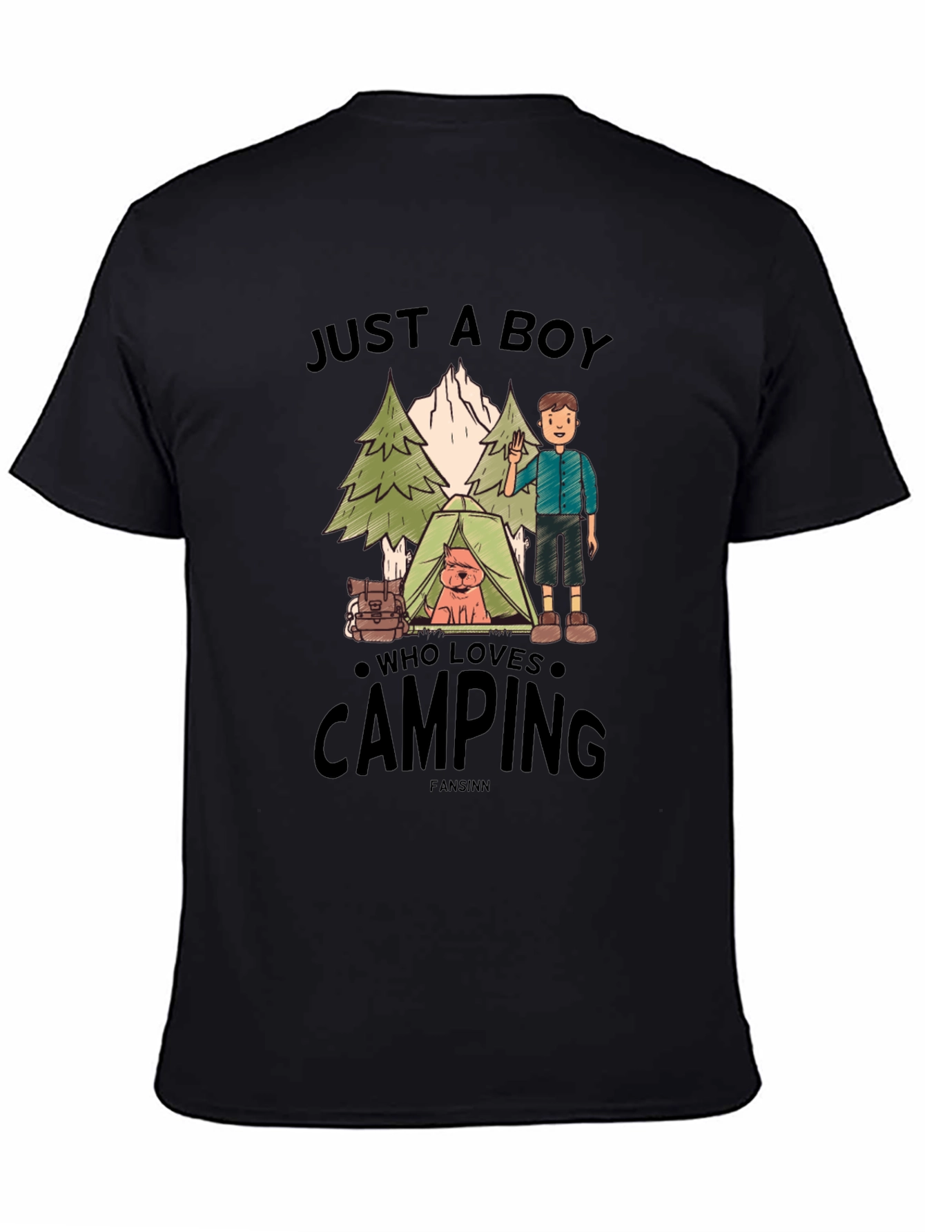 Just A Boy Who Loves Camping Graphic Tee