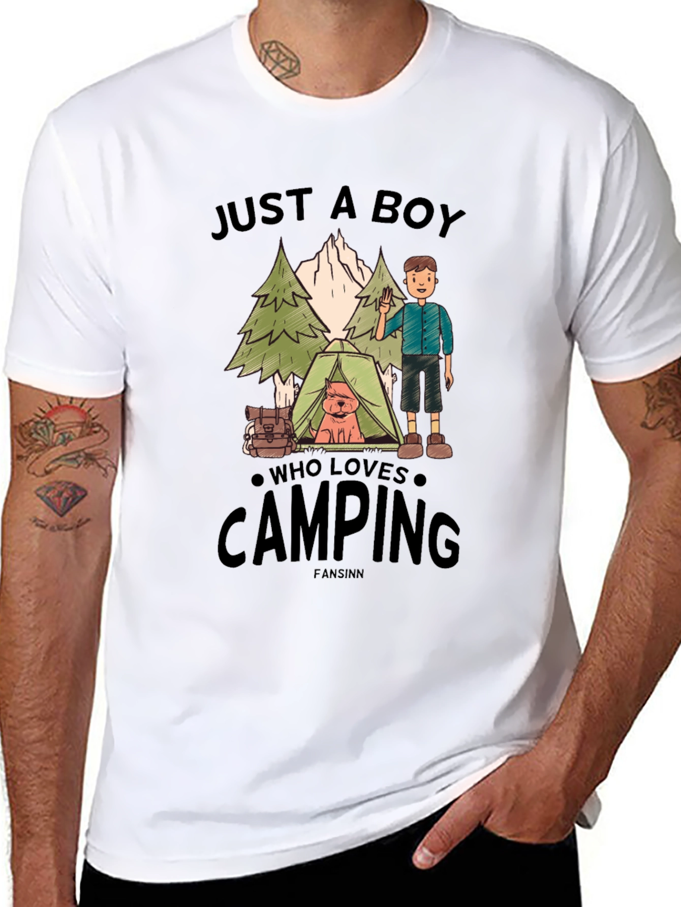 Just A Boy Who Loves Camping Graphic Tee