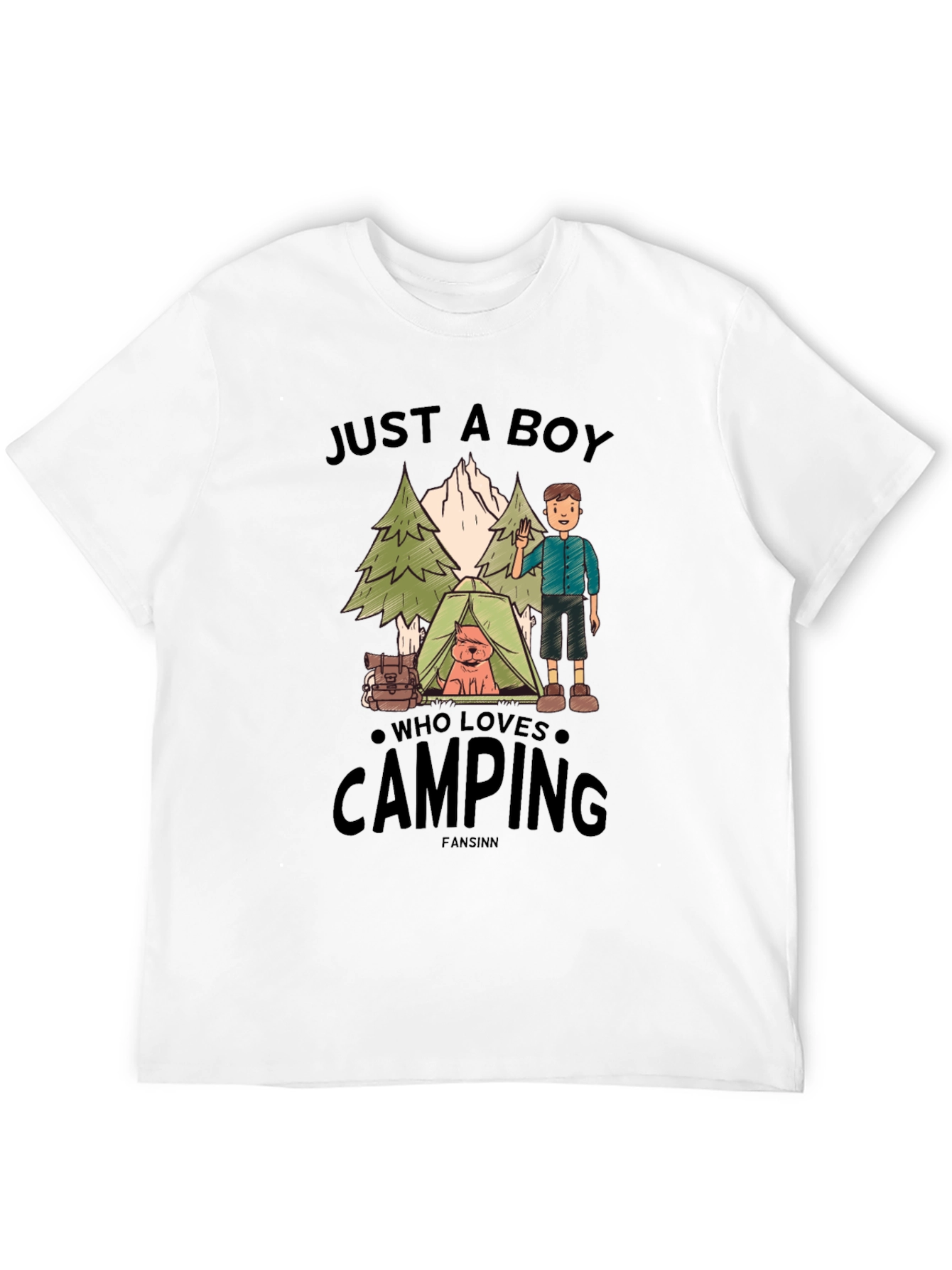 Just A Boy Who Loves Camping Graphic Tee