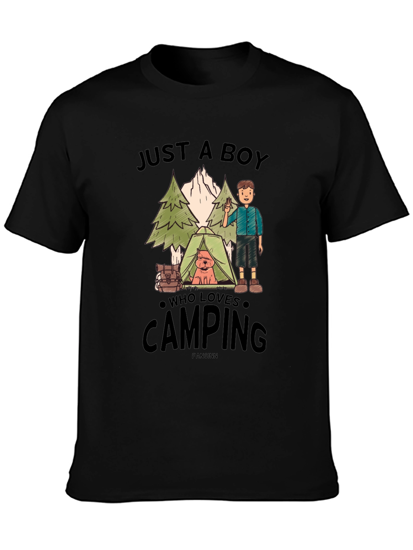 Just A Boy Who Loves Camping Graphic Tee
