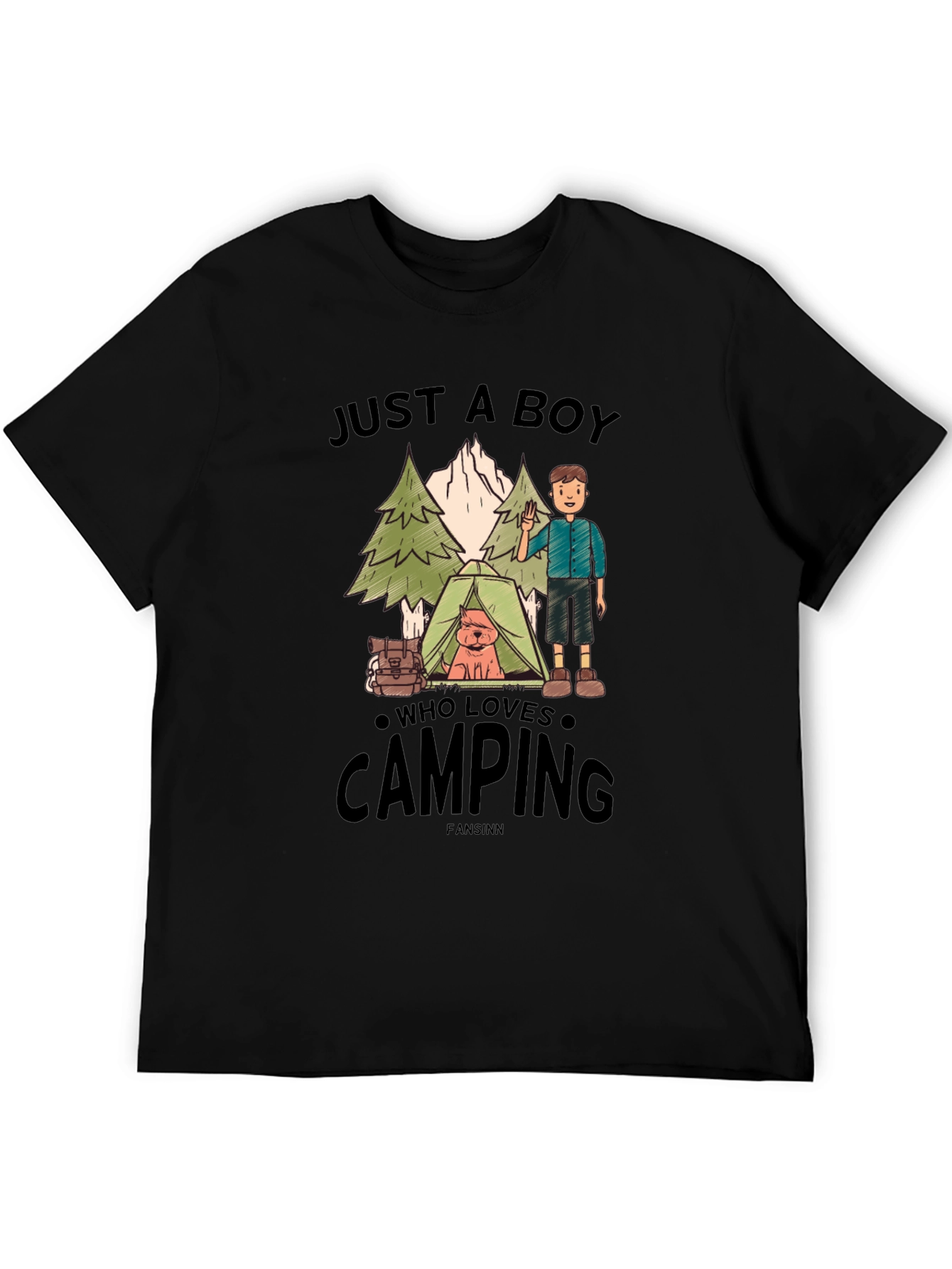 Just A Boy Who Loves Camping Graphic Tee