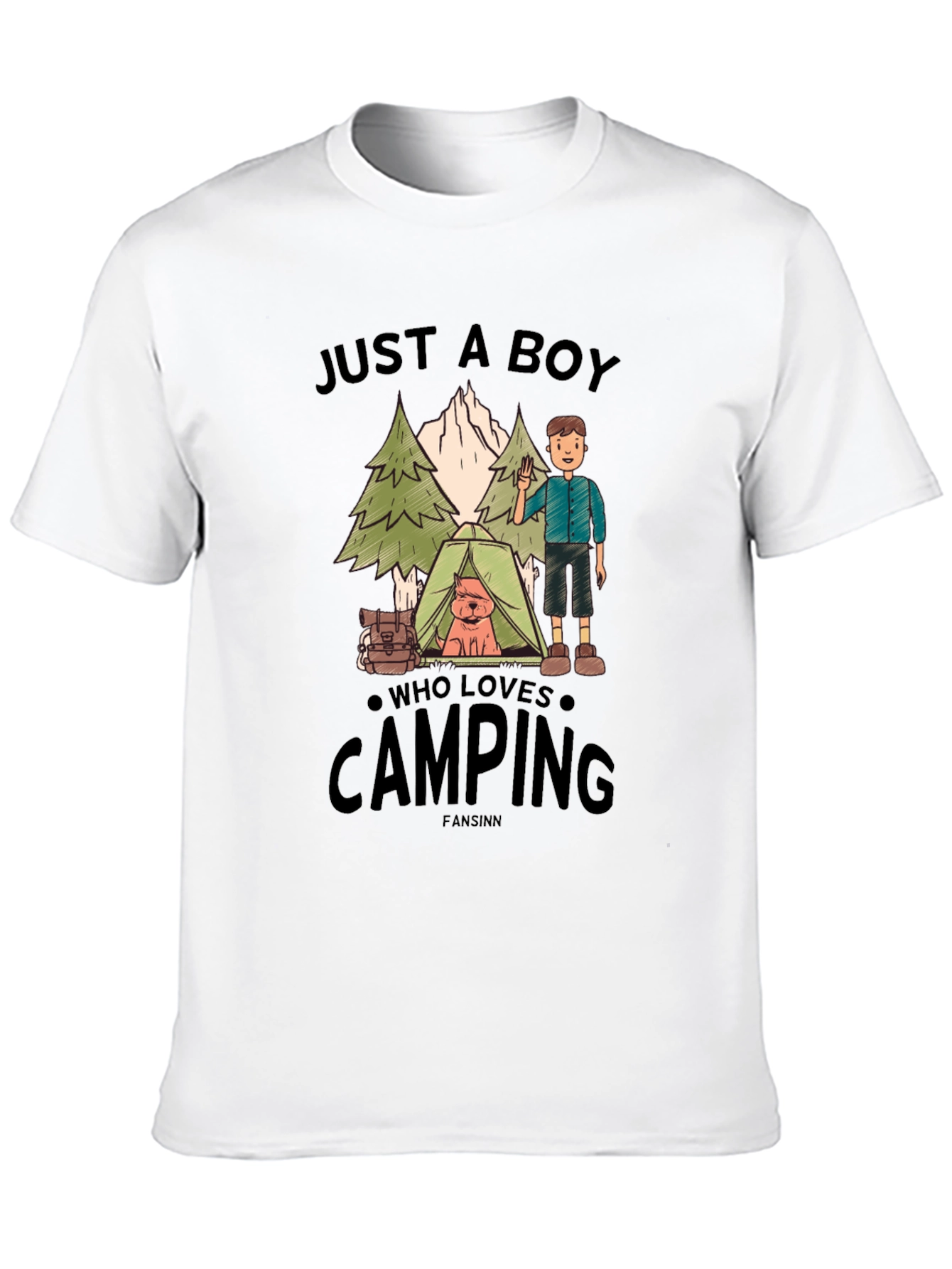 Just A Boy Who Loves Camping Graphic Tee