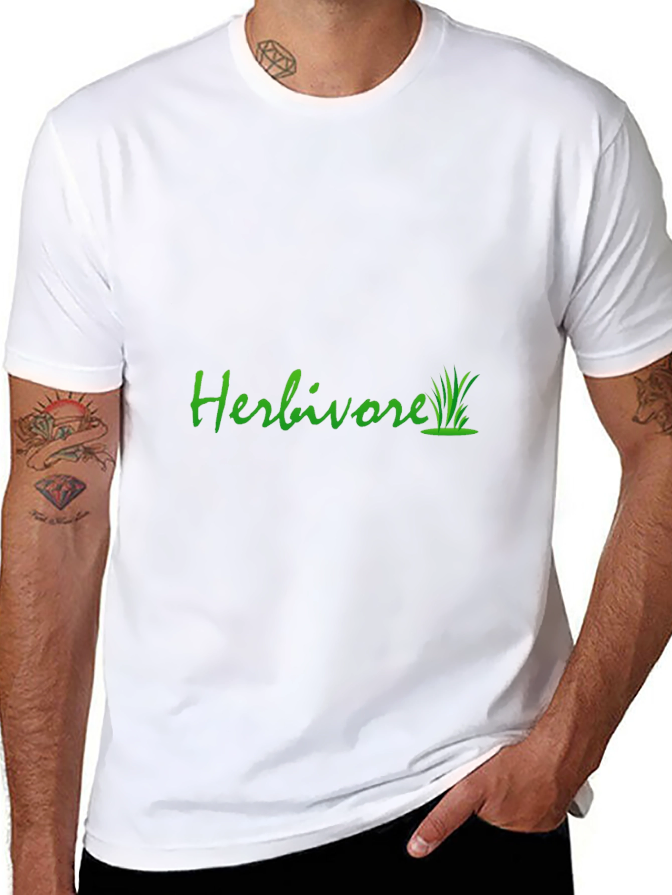 Herbivore Graphic T-Shirt - Green Print