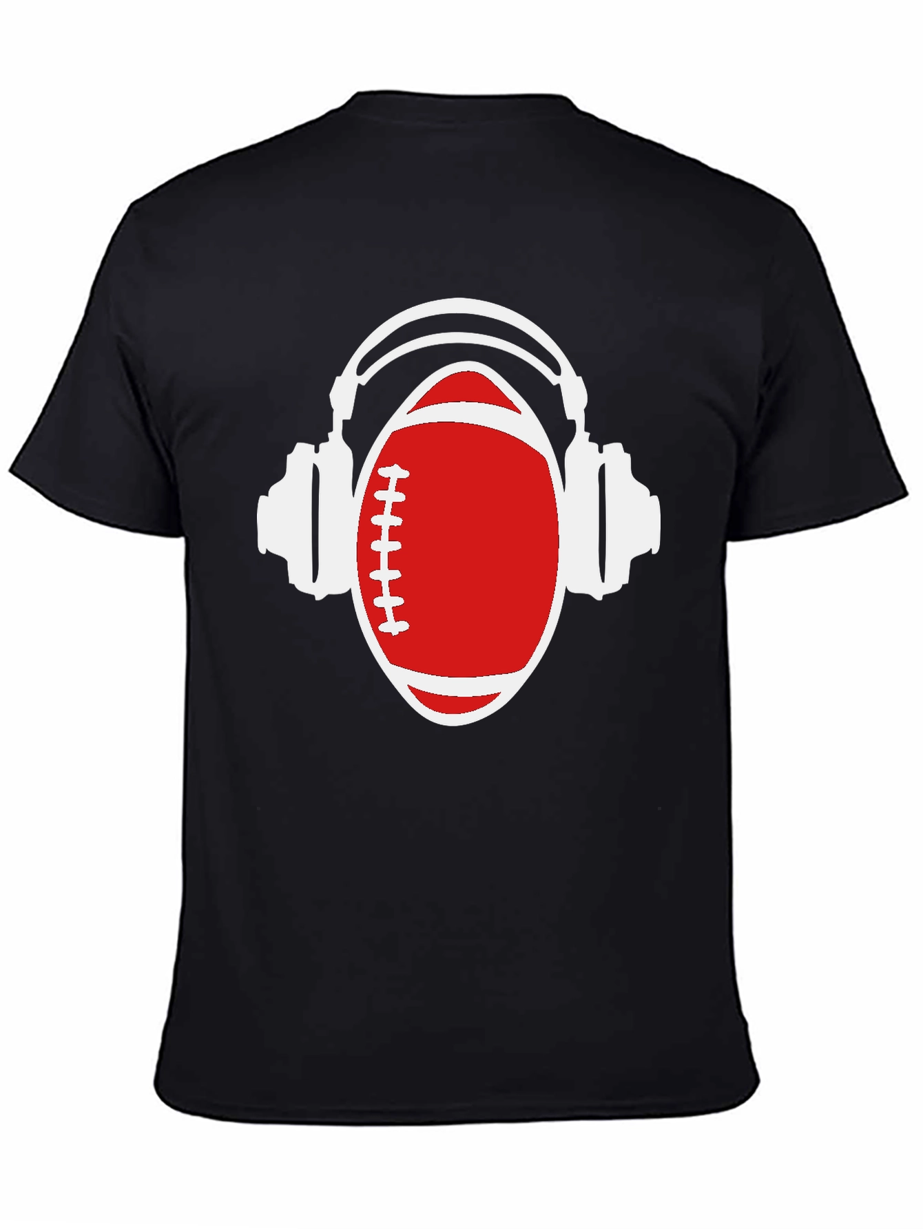 Football and Headphones Graphic T-Shirt