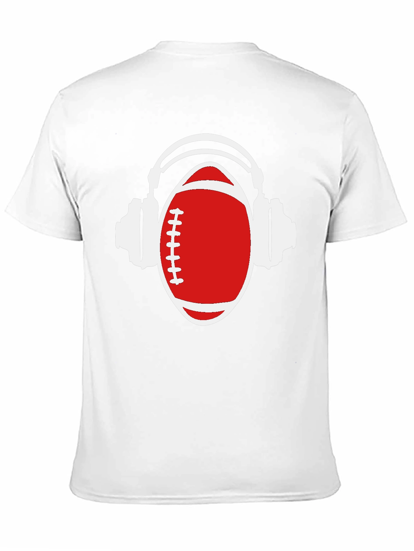 Football and Headphones Graphic T-Shirt