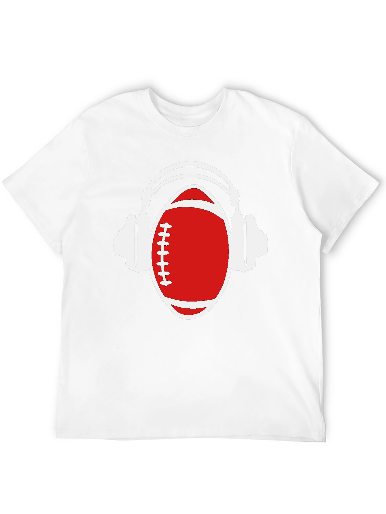 Football and Headphones Graphic T-Shirt