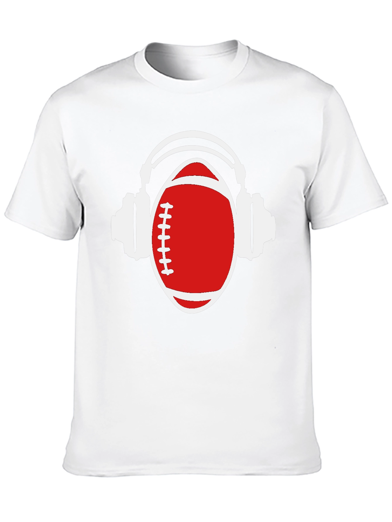 Football and Headphones Graphic T-Shirt