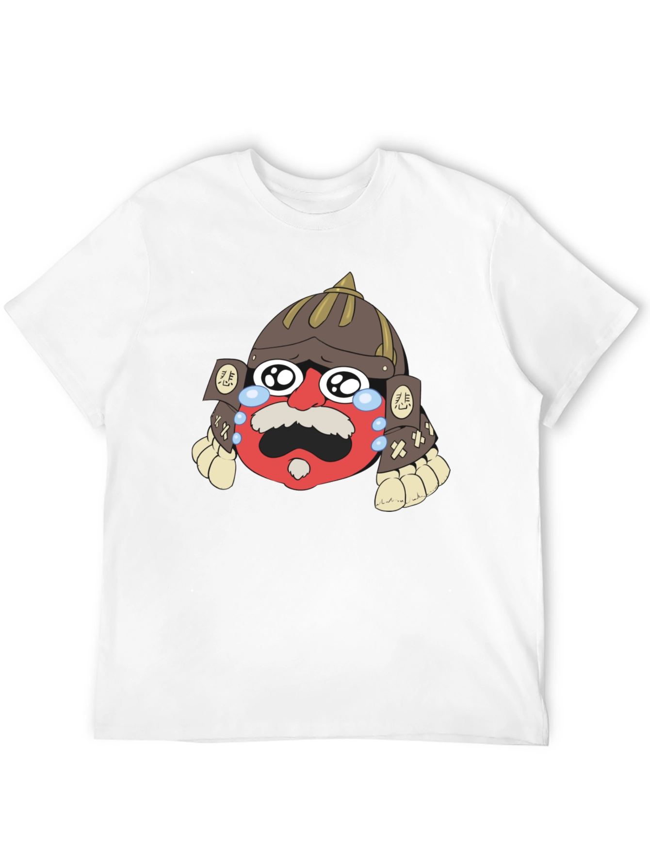 Samurai Crying Emoji Graphic Black T-Shirt