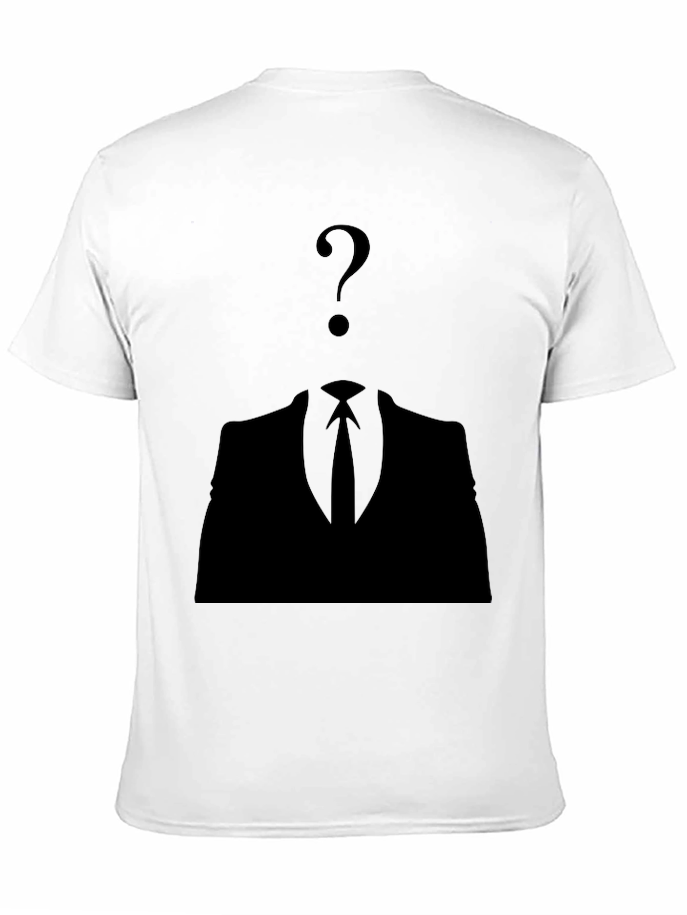 Mysterious Man Black T-Shirt - Question Mark Design