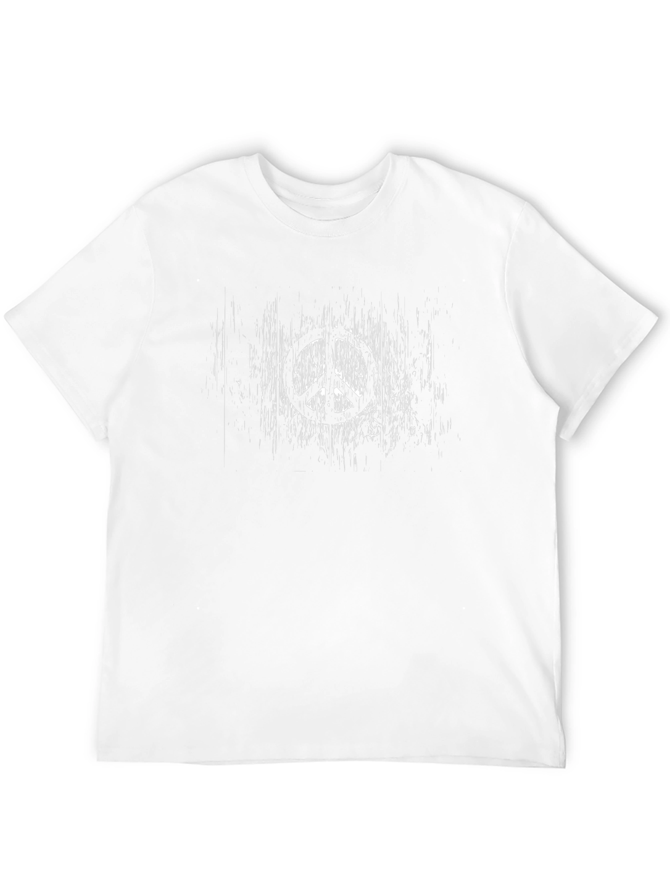 Peace Sign Distressed Graphic Tee - Black