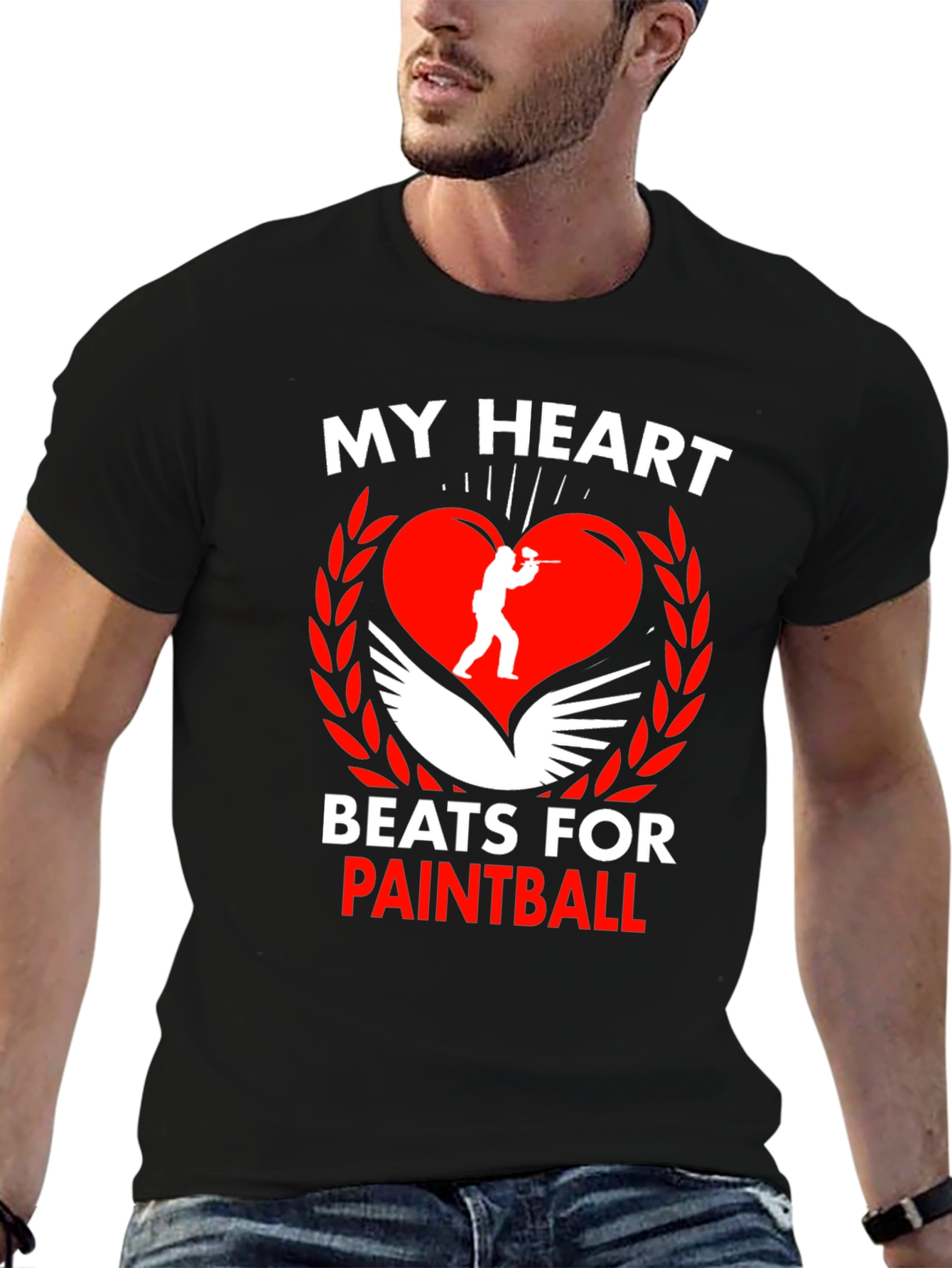 Paintball Heartbeat Graphic T-Shirt