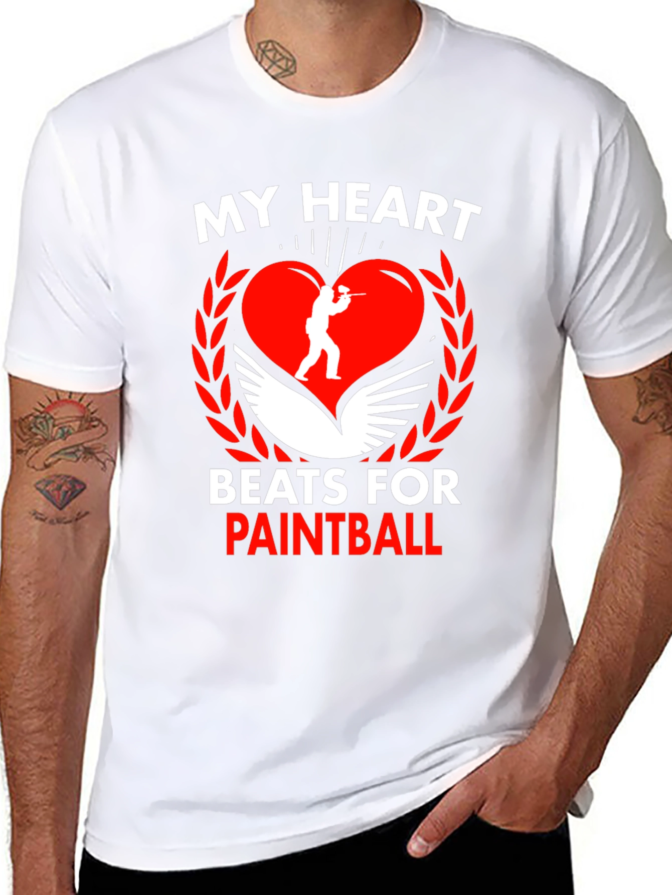 Paintball Heartbeat Graphic T-Shirt