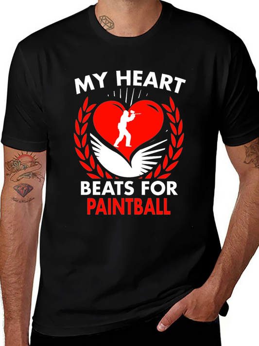 Paintball Heartbeat Graphic T-Shirt