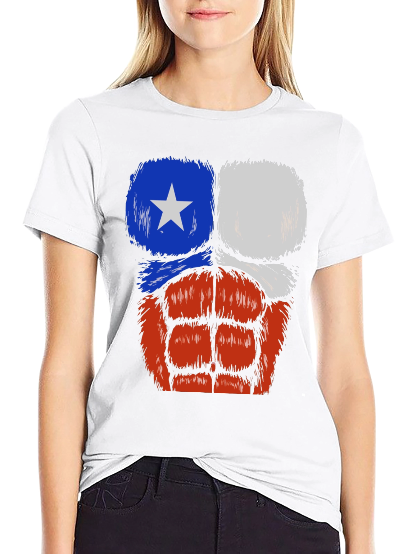Chile Flag Muscle Chest T-Shirt - Black
