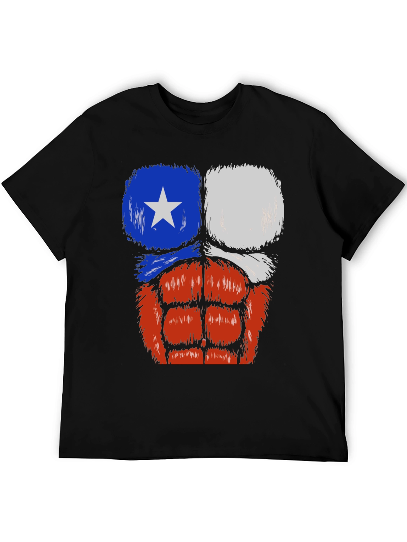 Chile Flag Muscle Chest T-Shirt - Black