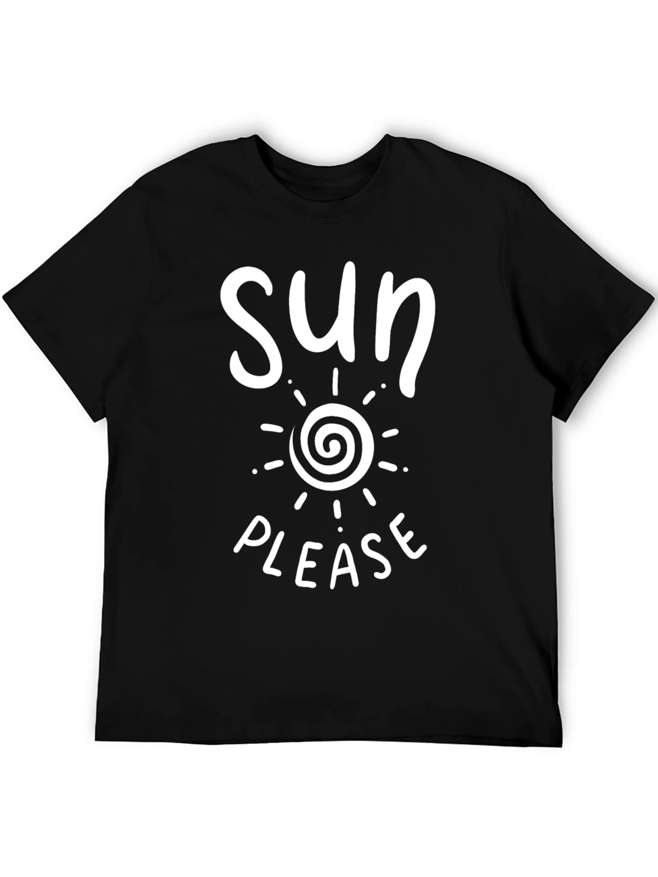 Sun Please Graphic T-Shirt - Black Casual Tee