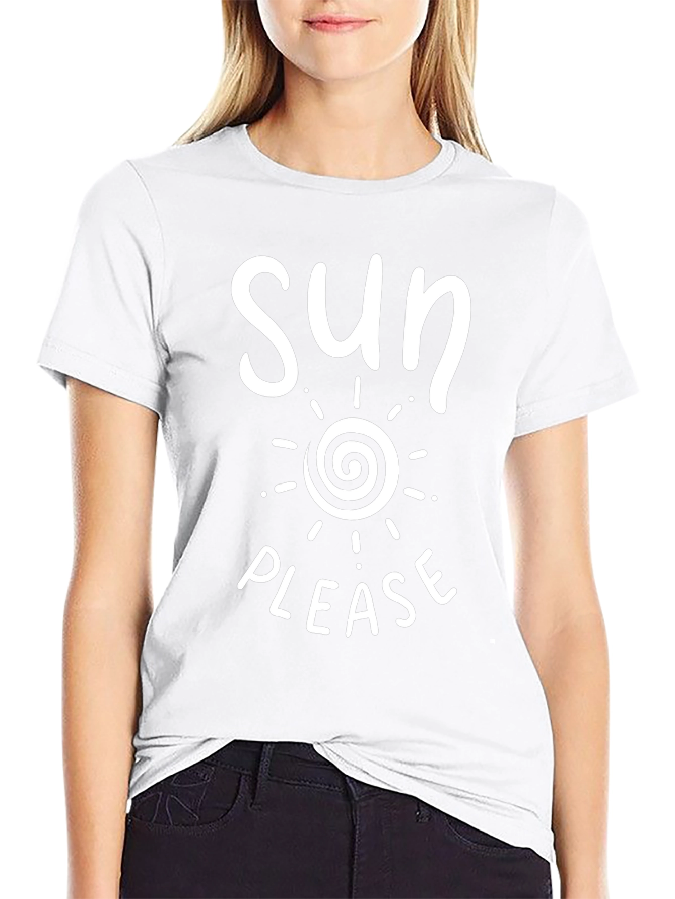 Sun Please Graphic T-Shirt - Black Casual Tee