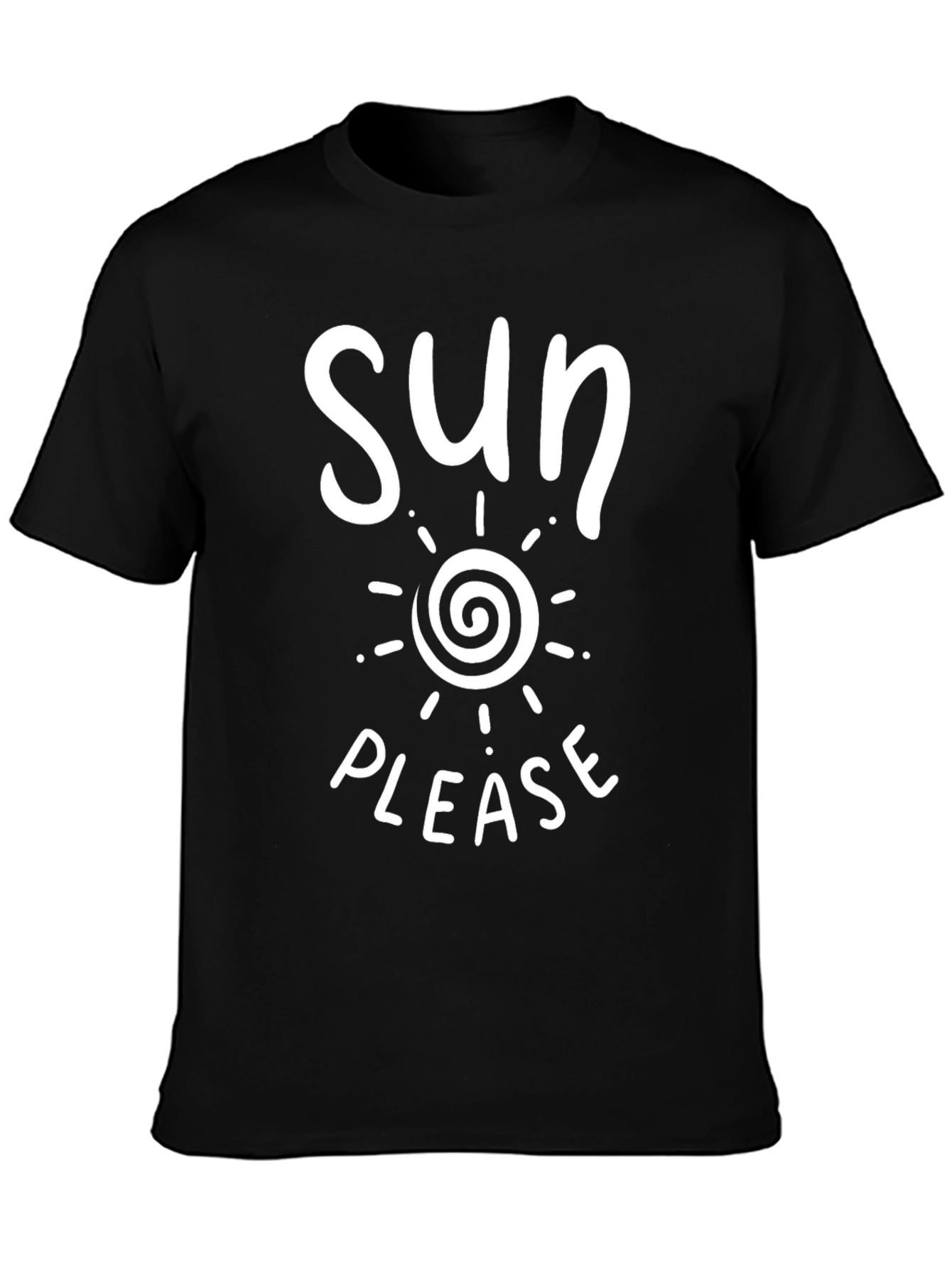 Sun Please Graphic T-Shirt - Black Casual Tee