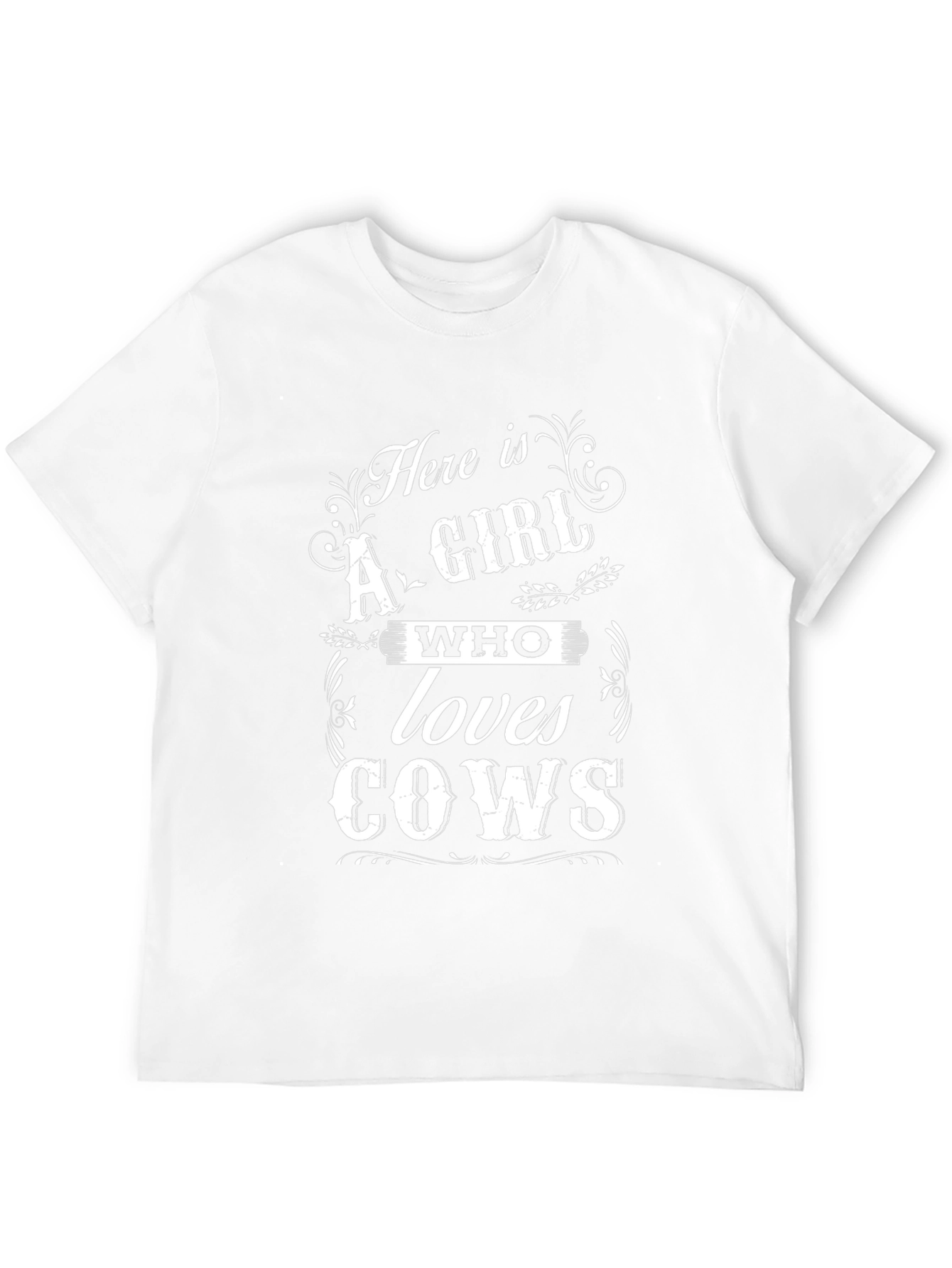 Here is a Girl Who Loves Cows Black T-Shirt