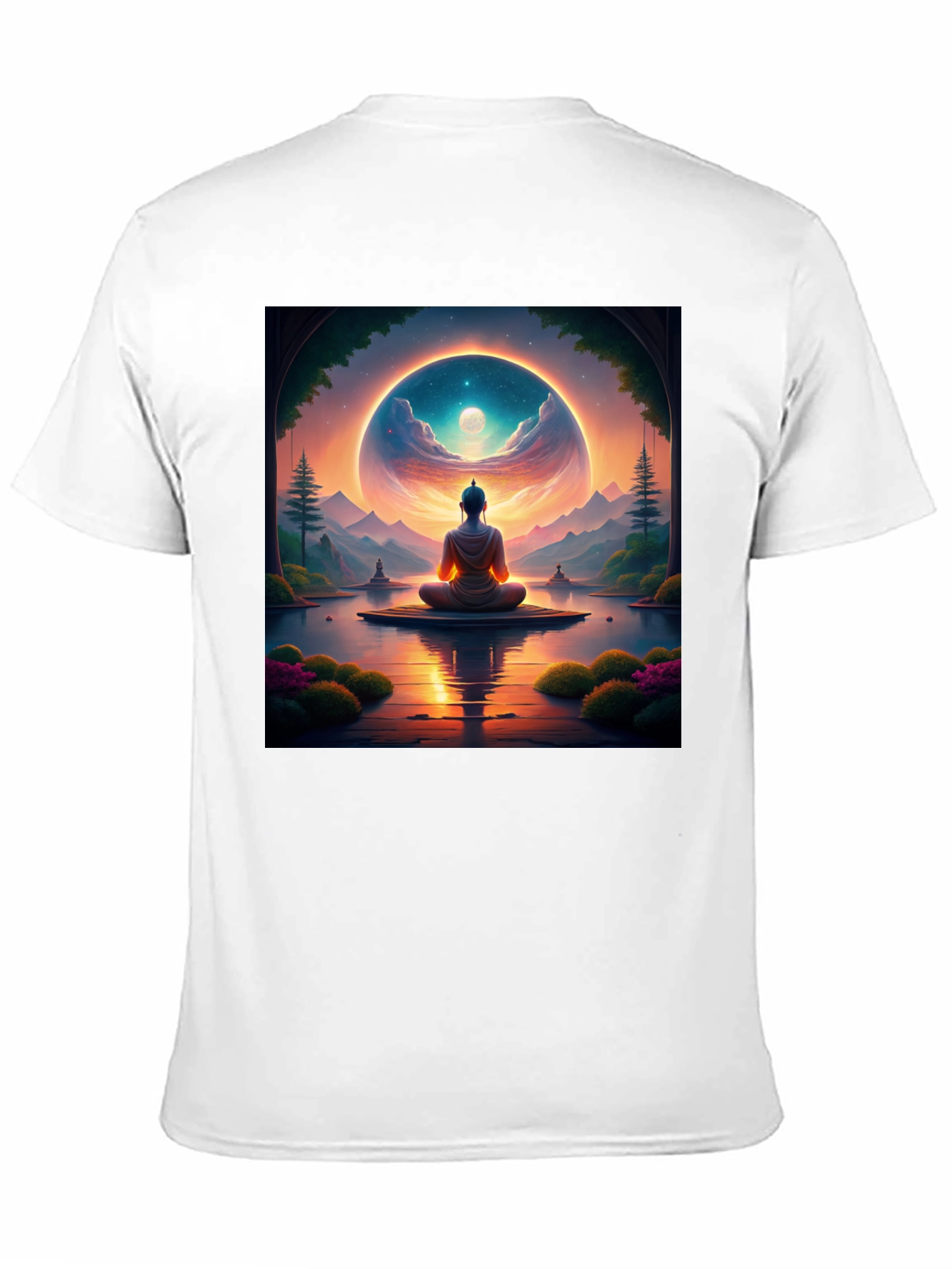 Enlightened Buddha T-Shirt: Meditative Landscape Design