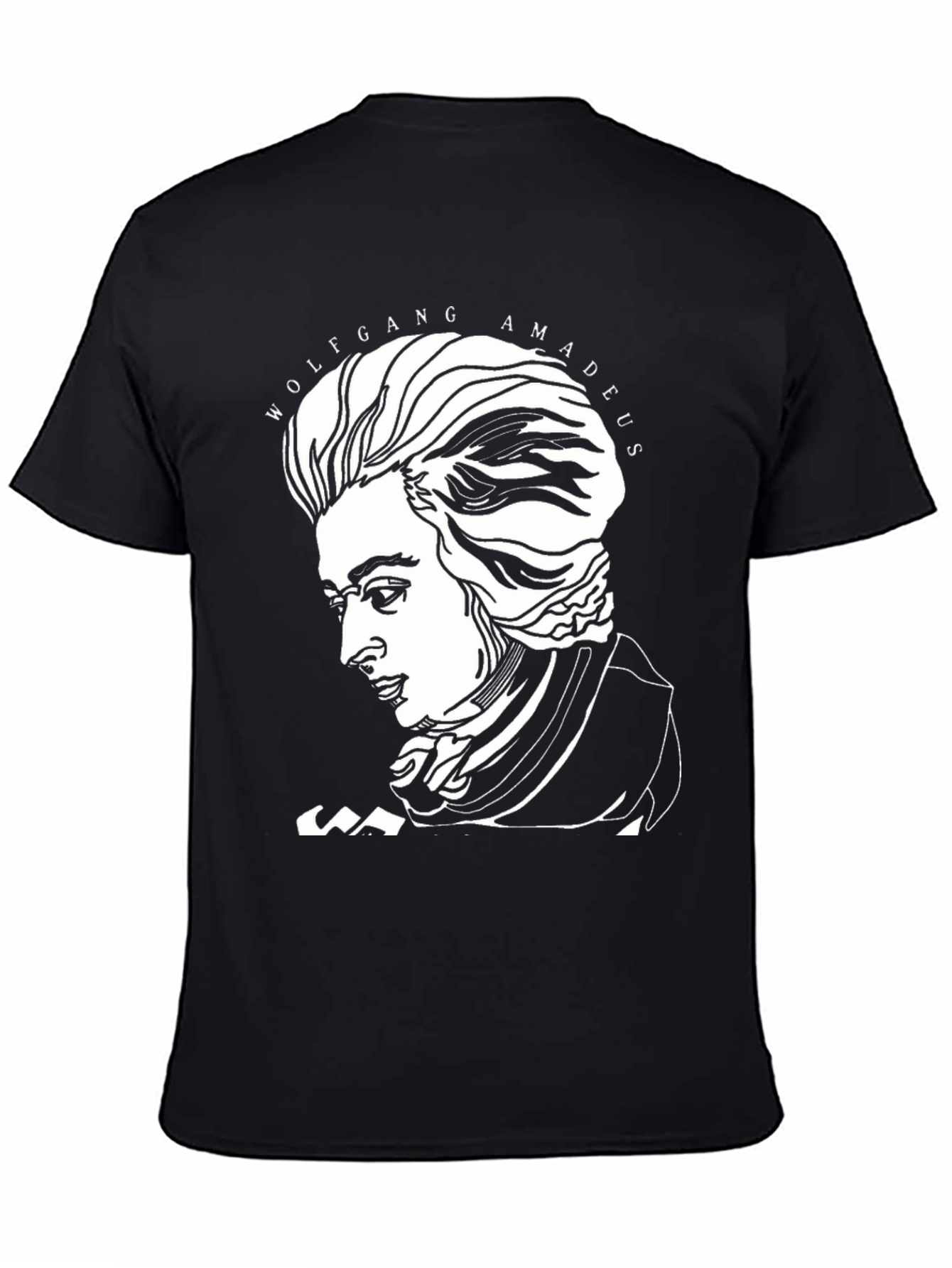 Wolfgang Amadeus Mozart Graphic Tee - Black