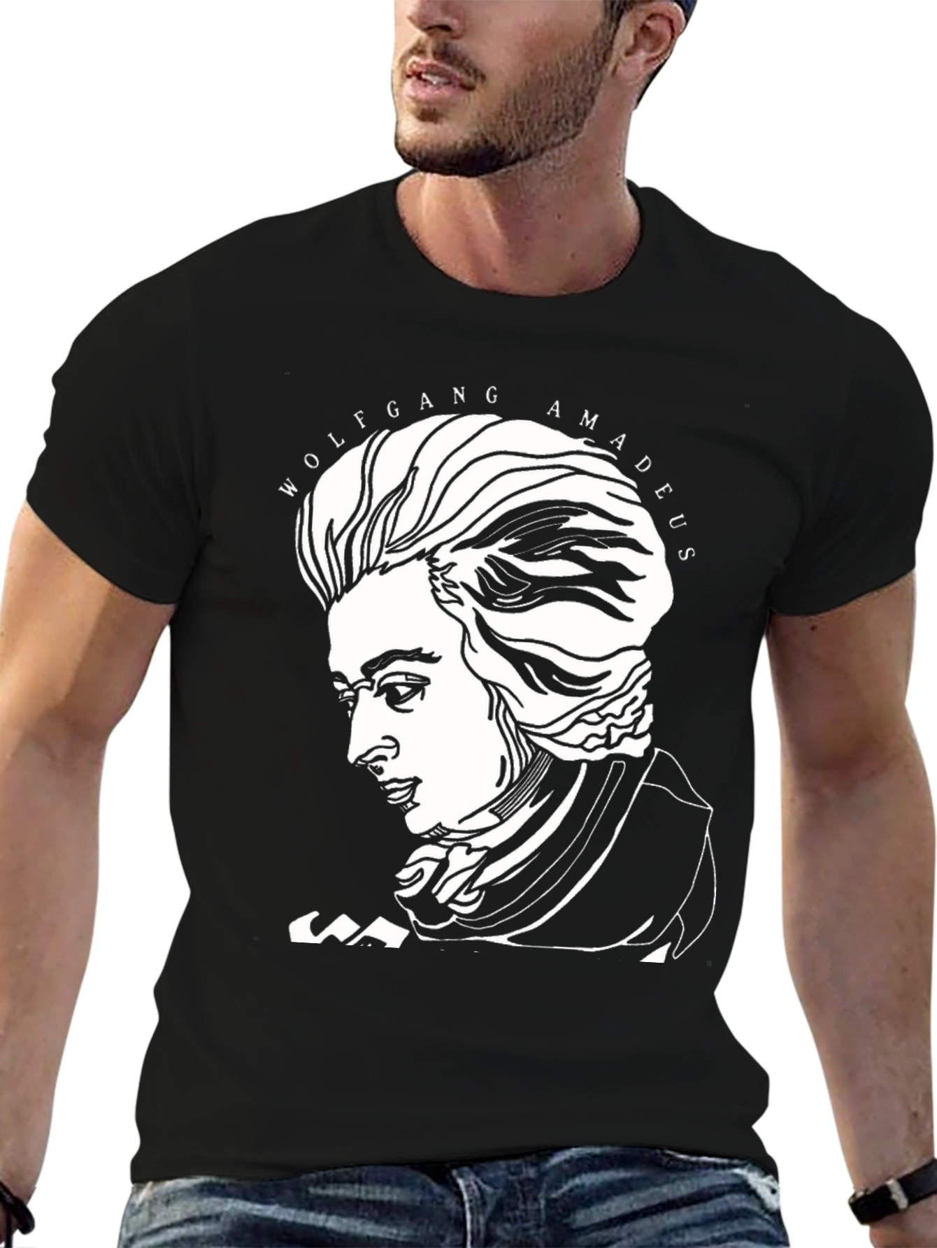 Wolfgang Amadeus Mozart Graphic Tee - Black
