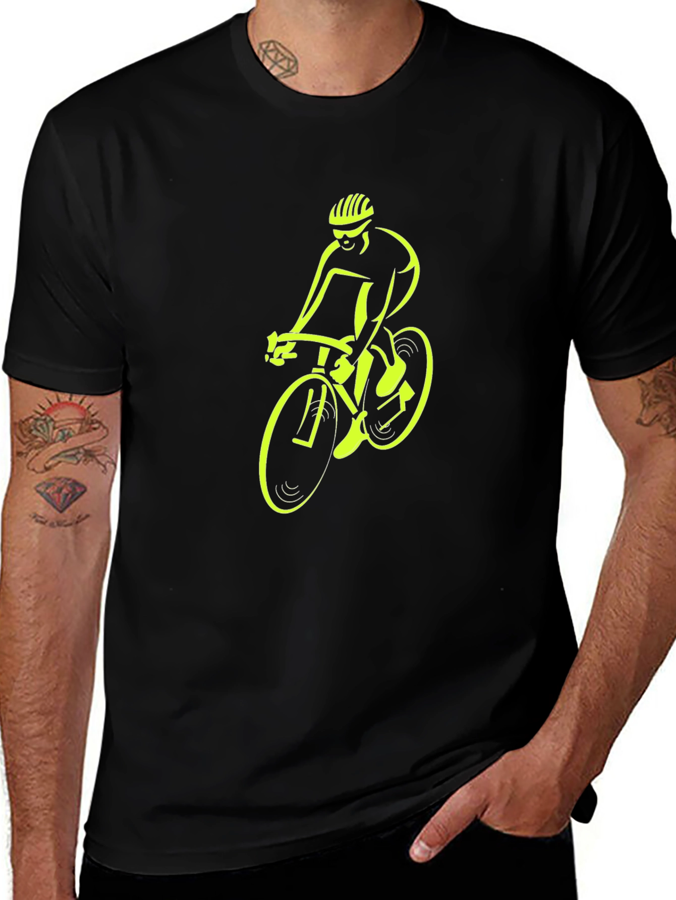 Cycling Graphic Tee - Black