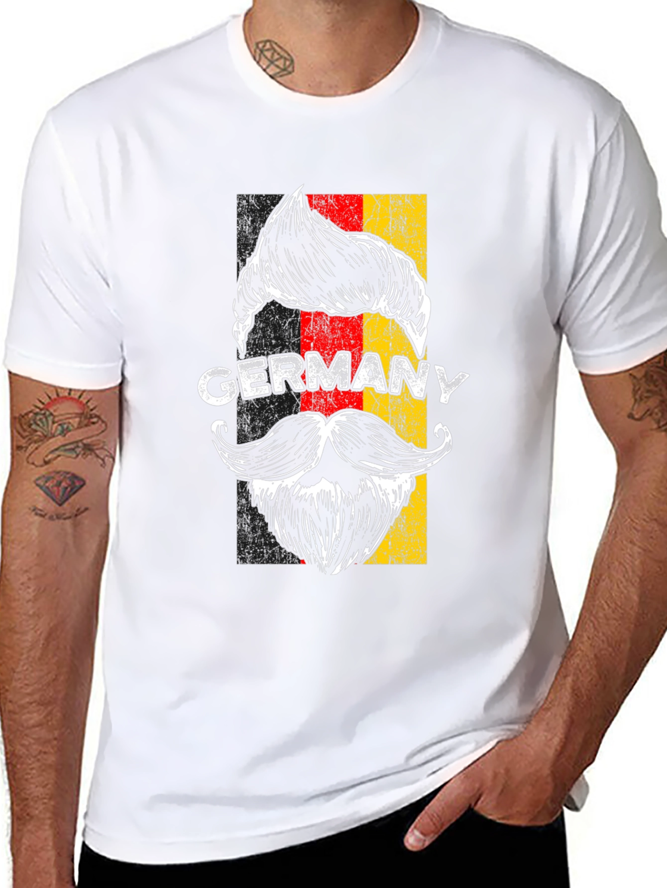 Germany Pride T-Shirt - Mustache Graphic Tee