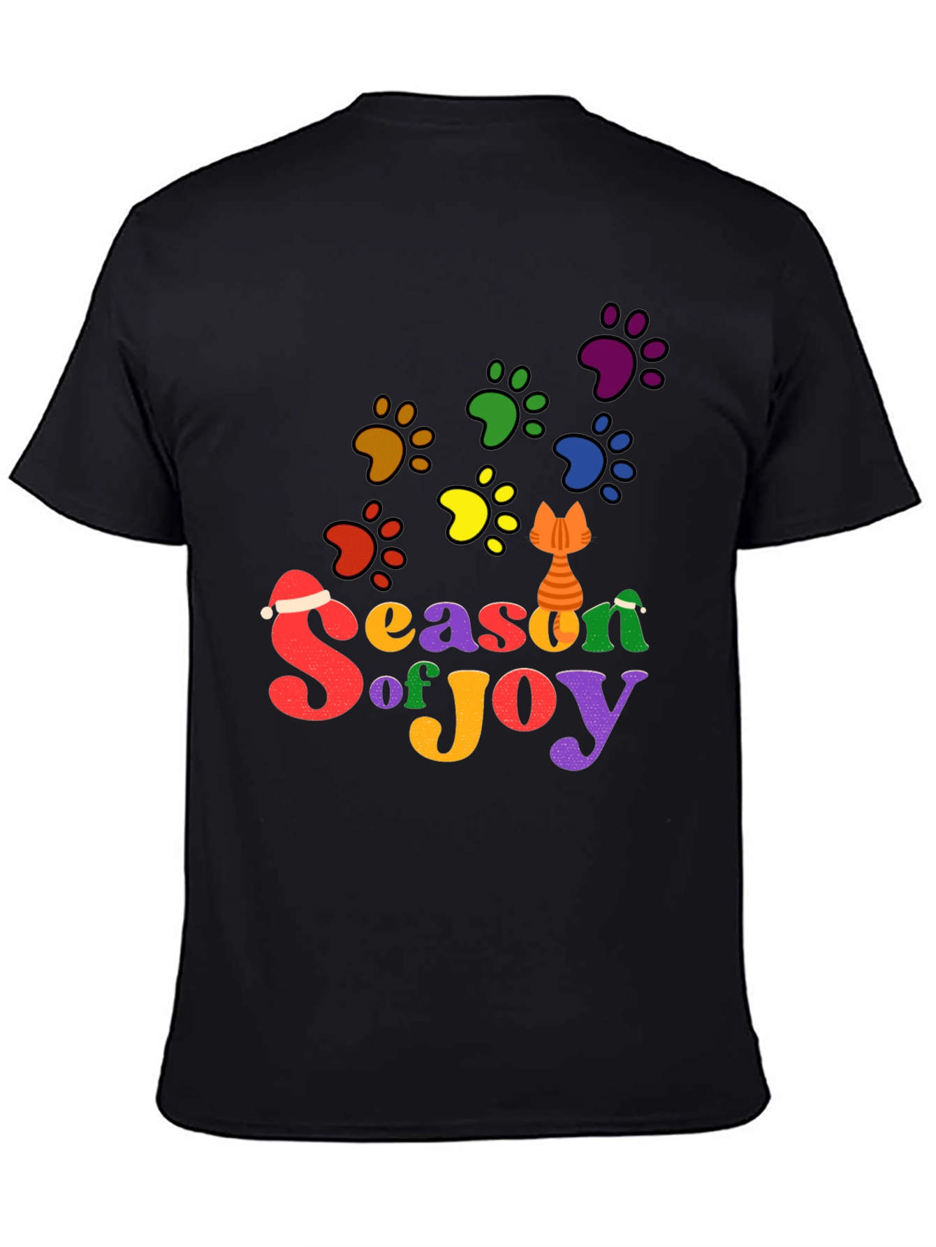 Festive Cat Paw Season of Joy T-Shirt