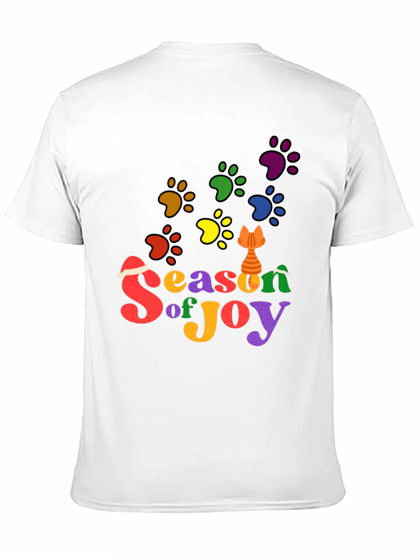 Festive Cat Paw Season of Joy T-Shirt