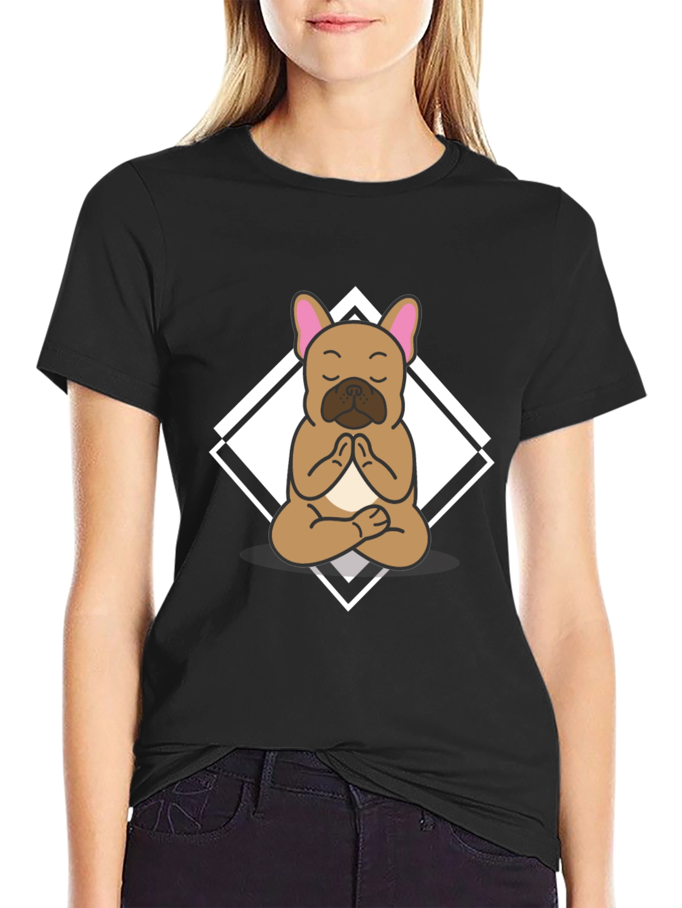 Yoga Dog Graphic Tee - Meditating Bulldog T-Shirt