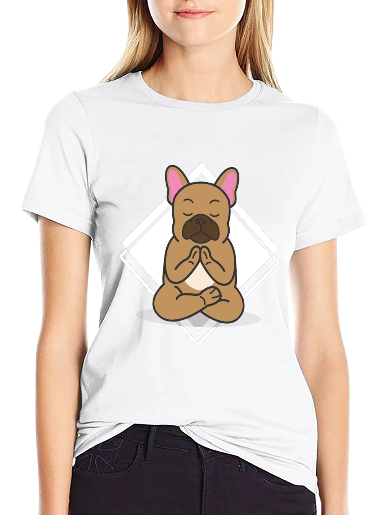 Yoga Dog Graphic Tee - Meditating Bulldog T-Shirt