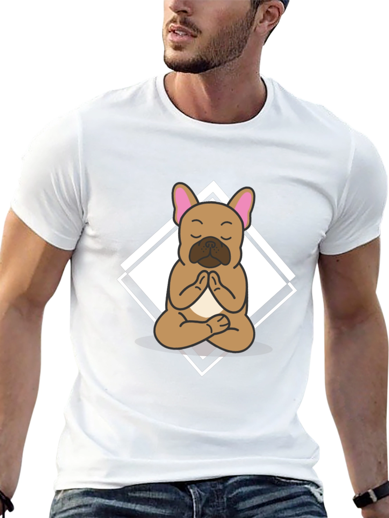 Yoga Dog Graphic Tee - Meditating Bulldog T-Shirt