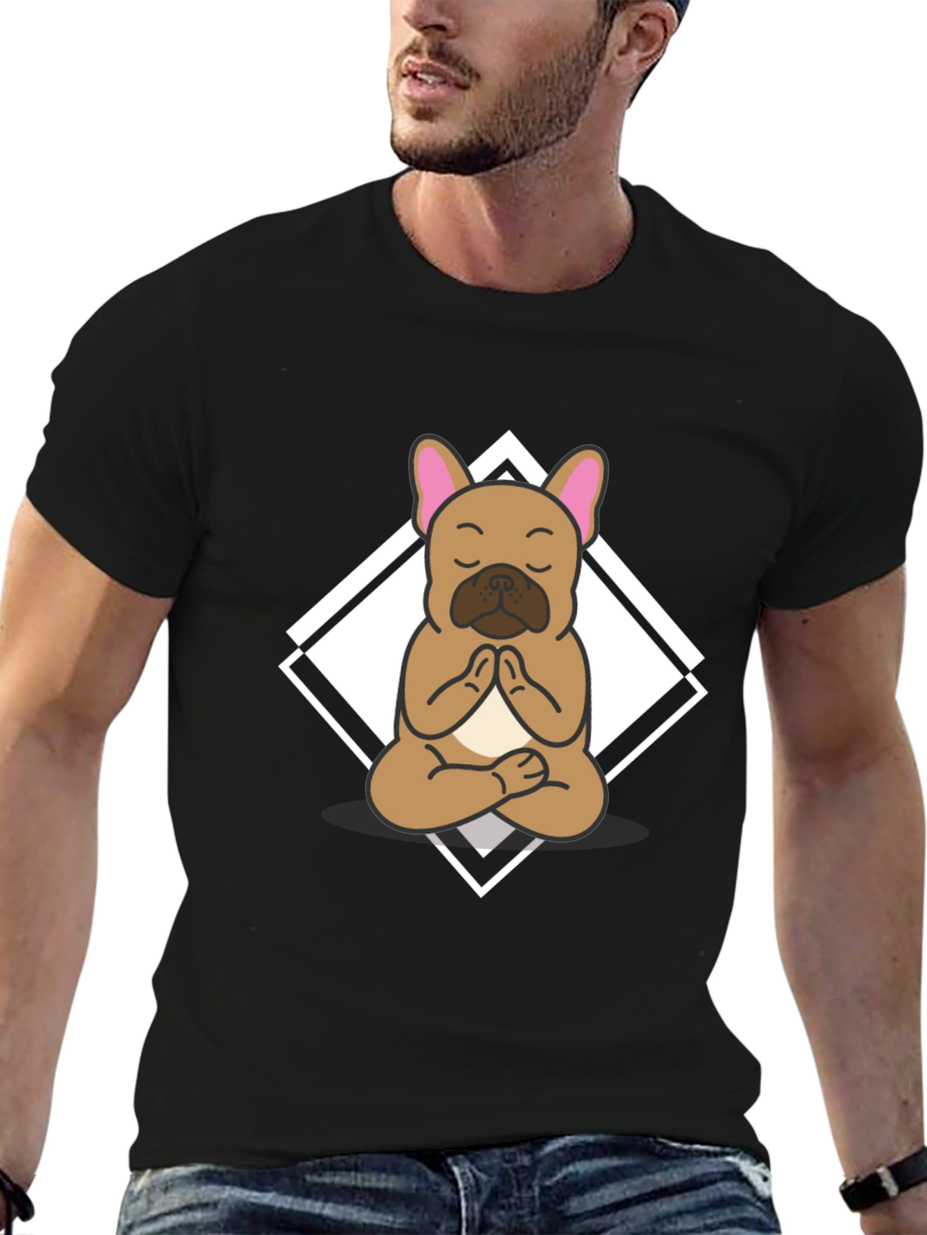 Yoga Dog Graphic Tee - Meditating Bulldog T-Shirt