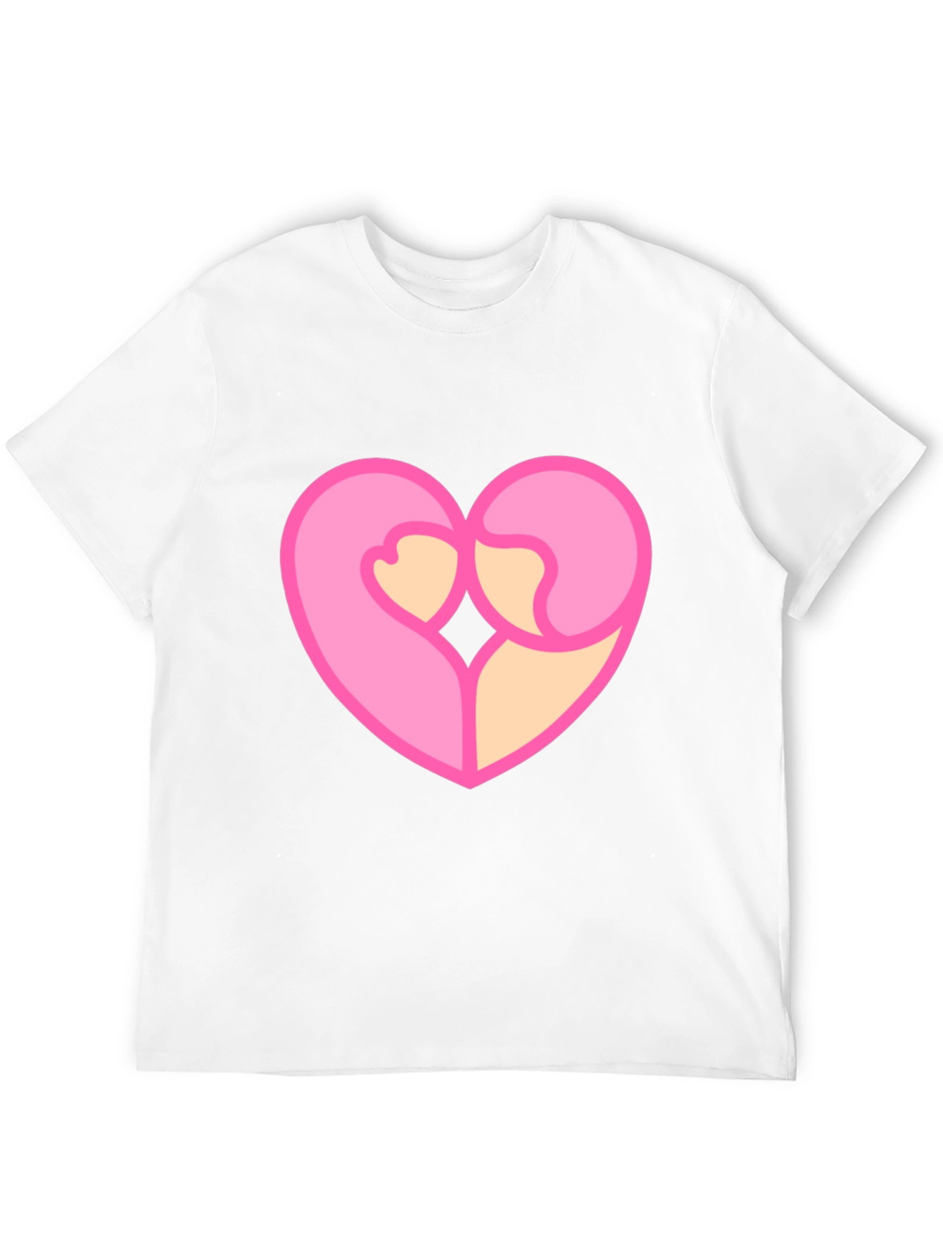 Heart Hug Graphic Tee - Black Cotton Blend