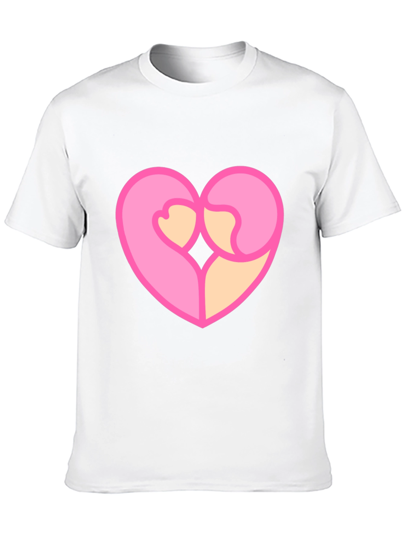 Heart Hug Graphic Tee - Black Cotton Blend
