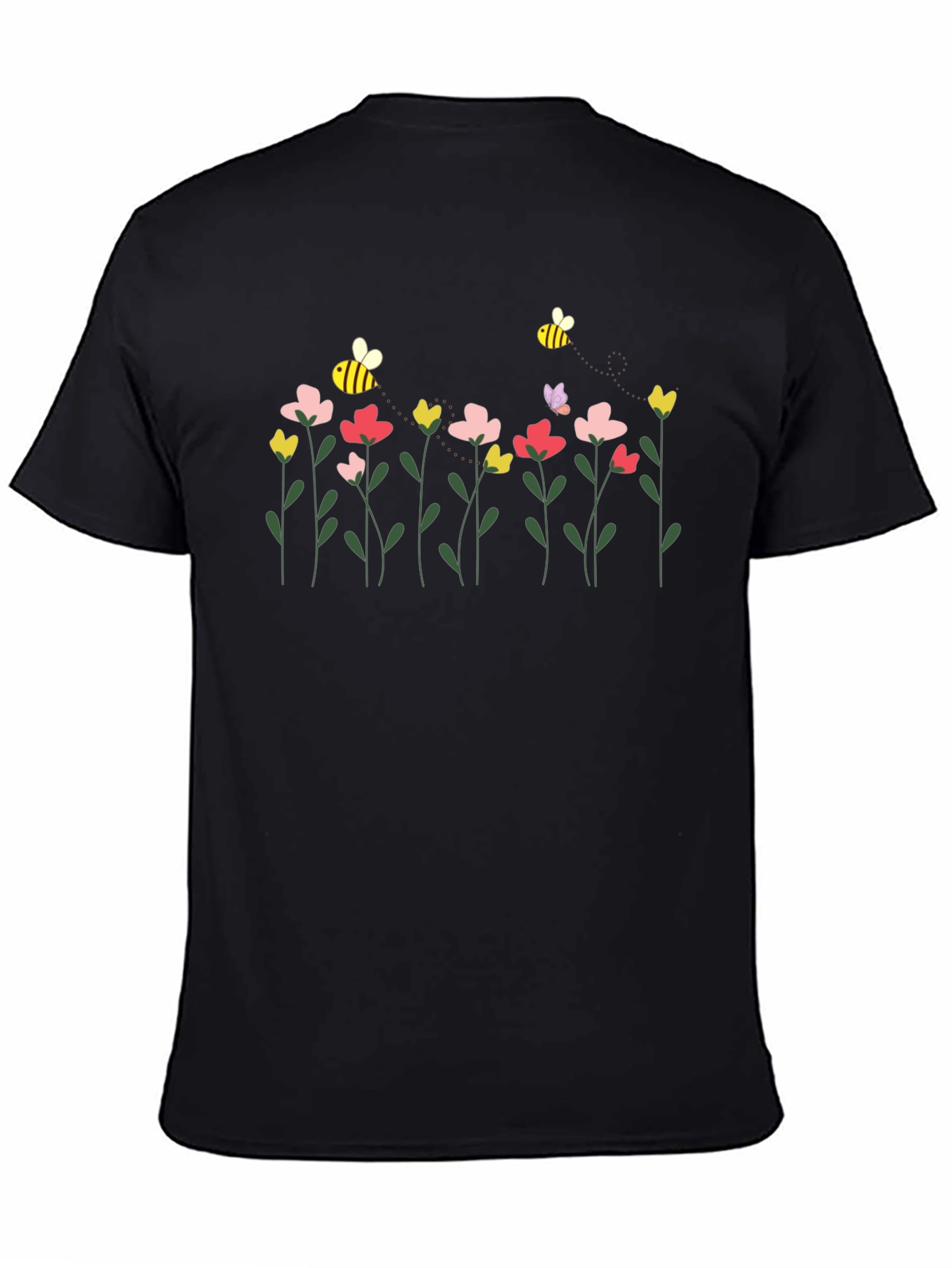 Floral Bee Graphic T-Shirt - Stylish Comfort