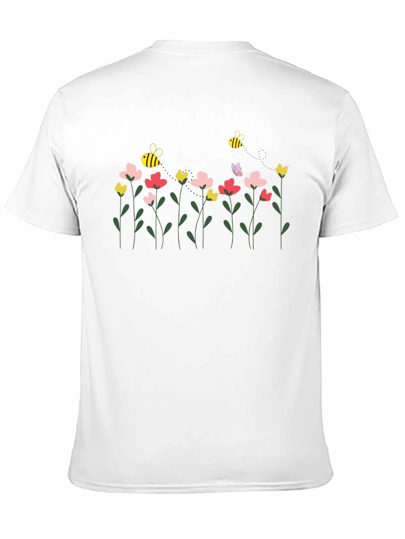 Floral Bee Graphic T-Shirt - Stylish Comfort