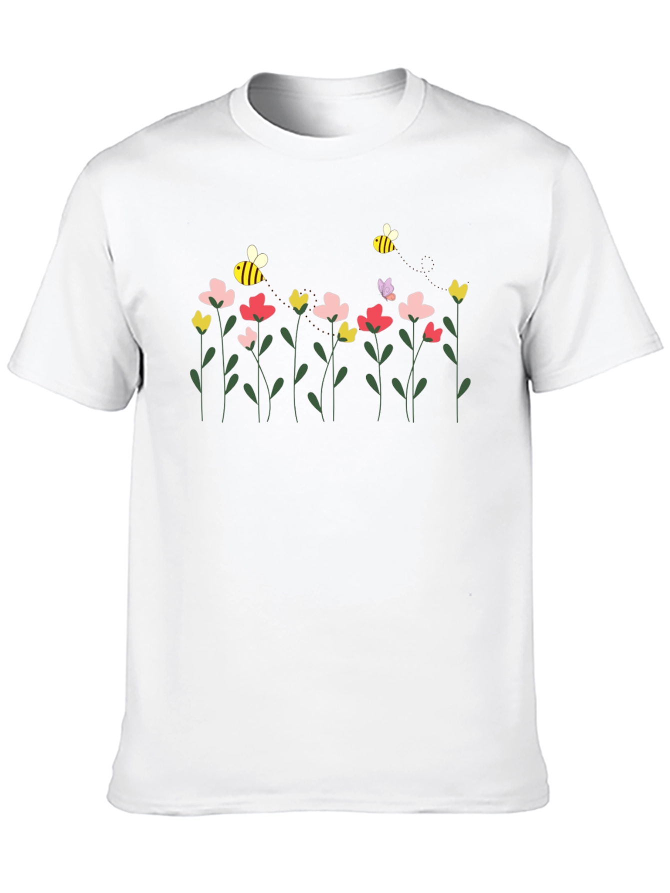 Floral Bee Graphic T-Shirt - Stylish Comfort