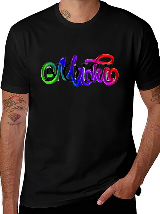Colorful Mucko Graphic Print Black T-Shirt