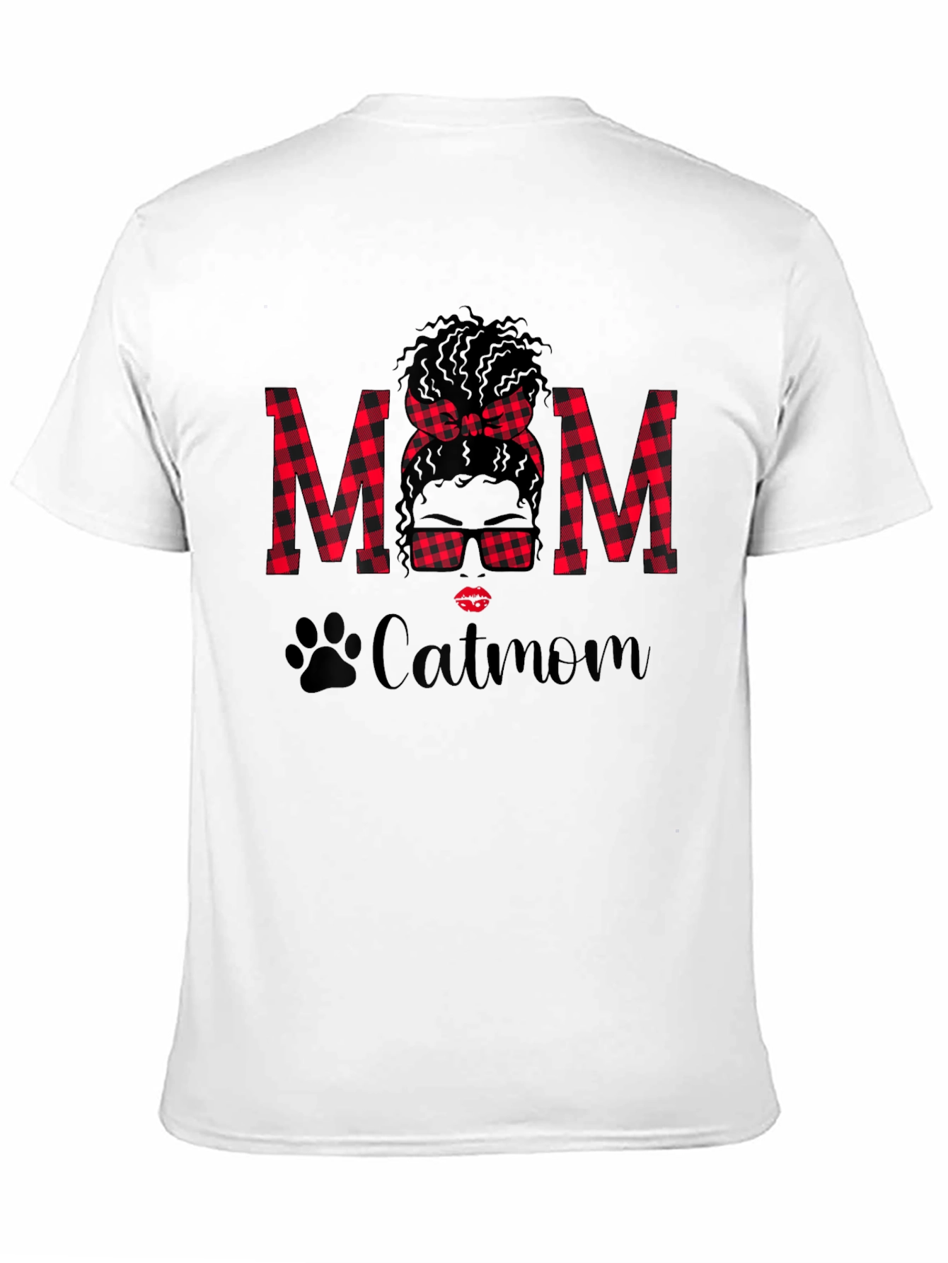 Catmom Buffalo Plaid Graphic Tee