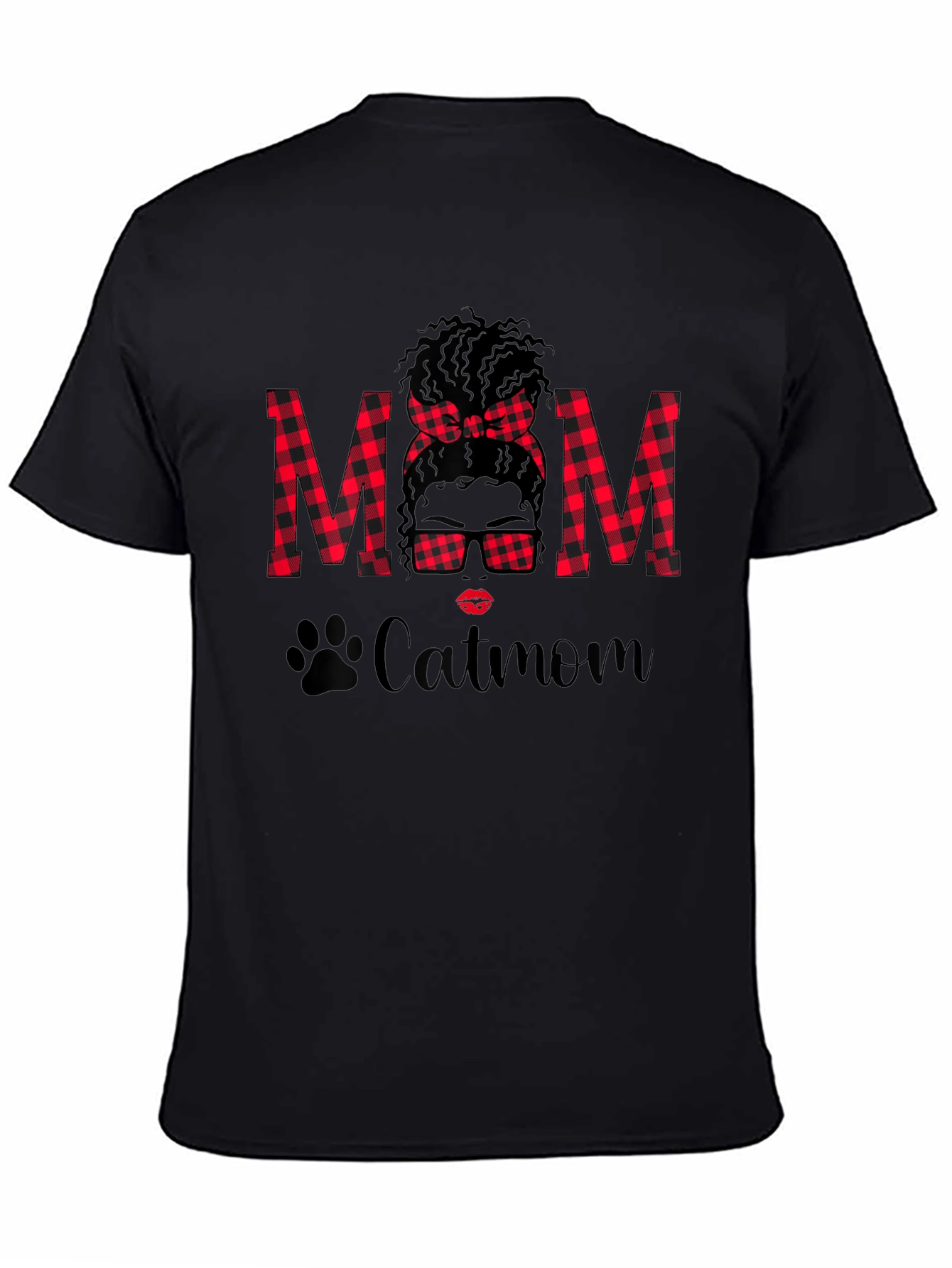 Catmom Buffalo Plaid Graphic Tee