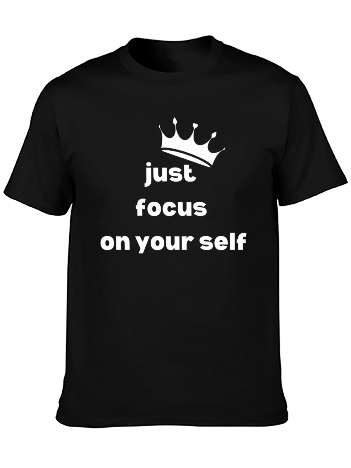 Focus on Yourself T-Shirt - Black Crew Neck Tee