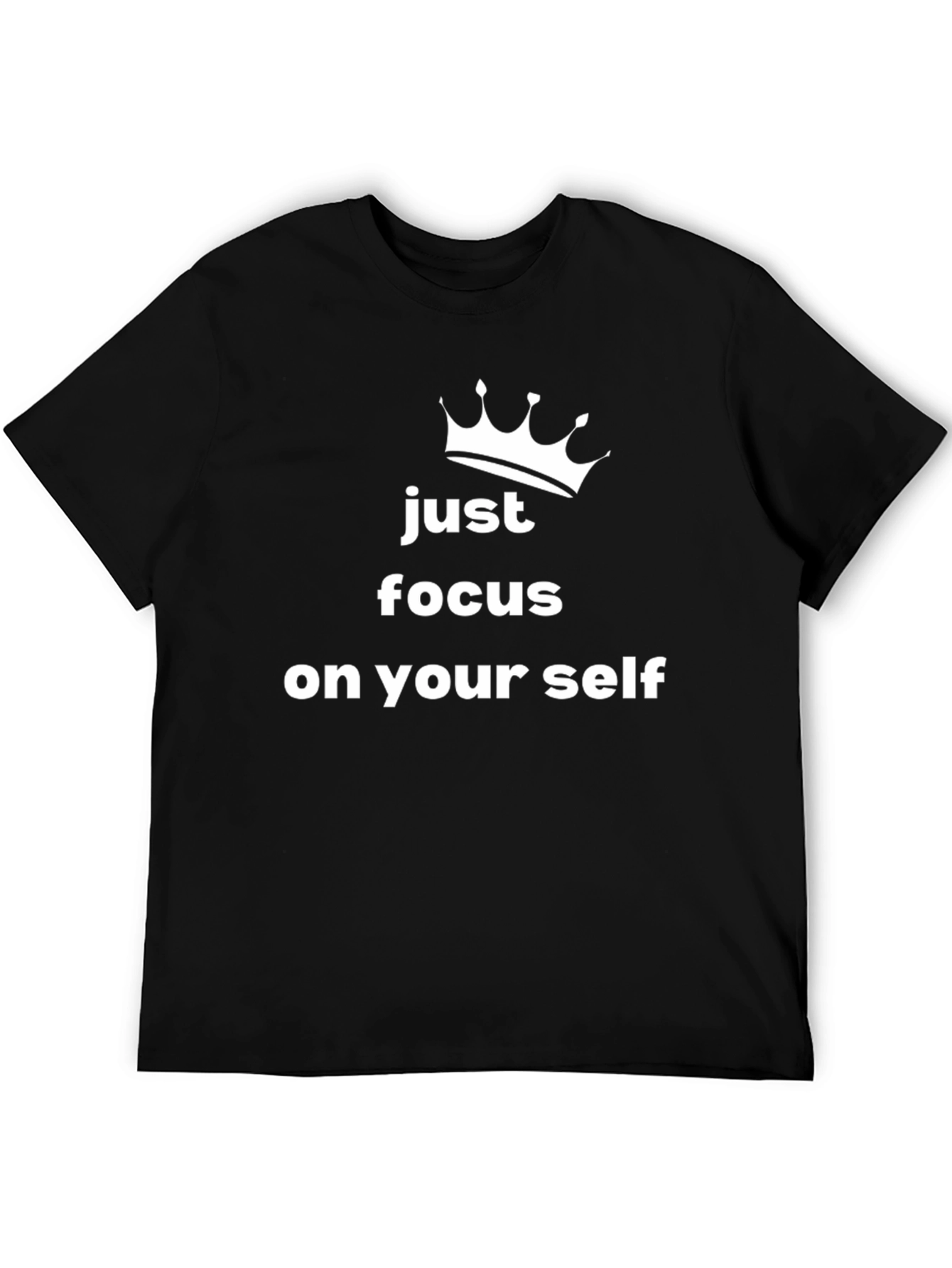 Focus on Yourself T-Shirt - Black Crew Neck Tee