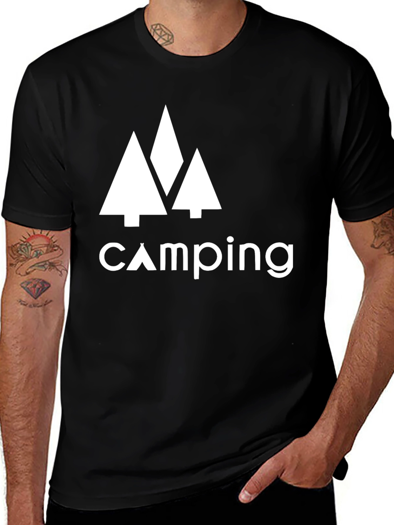Camping Trees Graphic Tee - Adventure Awaits!