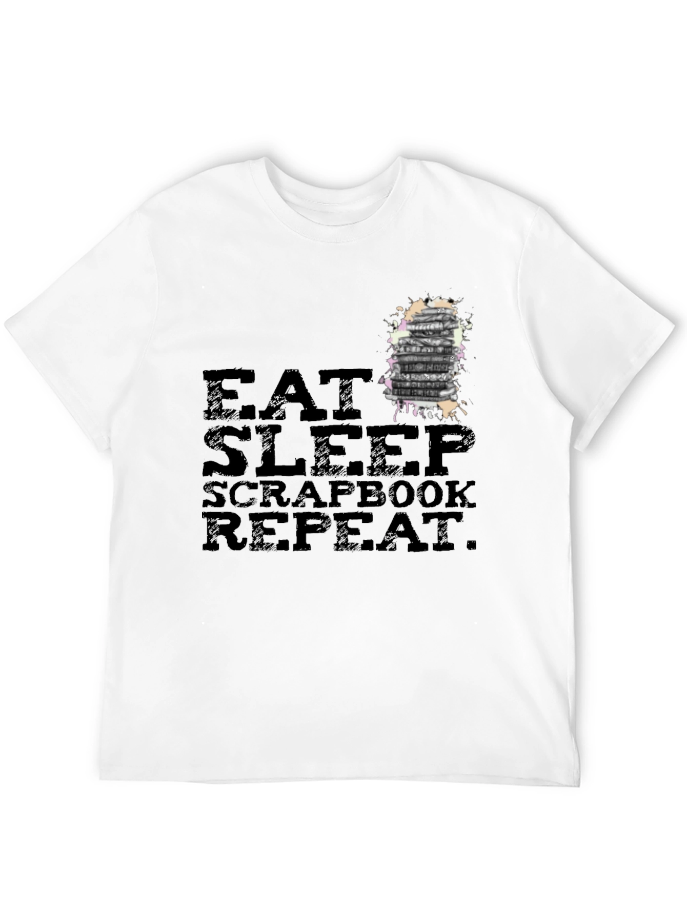 Eat Sleep Scrapbook Repeat Black T-Shirt